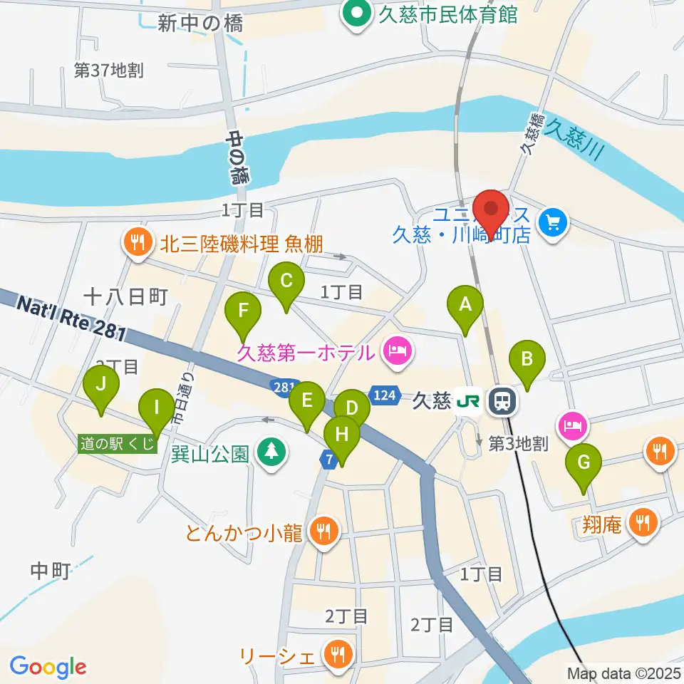 TSUTAYA 久慈店周辺の駐車場・コインパーキング一覧地図