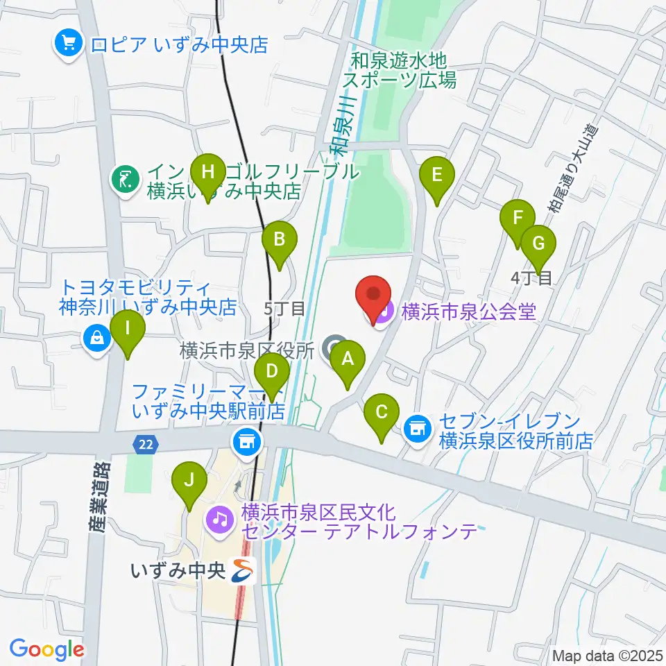 横浜市泉公会堂周辺の駐車場・コインパーキング一覧地図