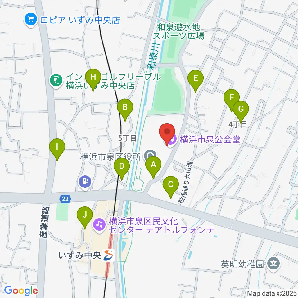 横浜市泉公会堂周辺の駐車場・コインパーキング一覧地図