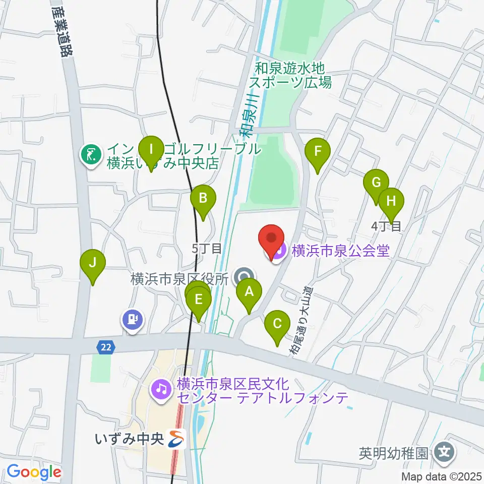 横浜市泉公会堂周辺の駐車場・コインパーキング一覧地図