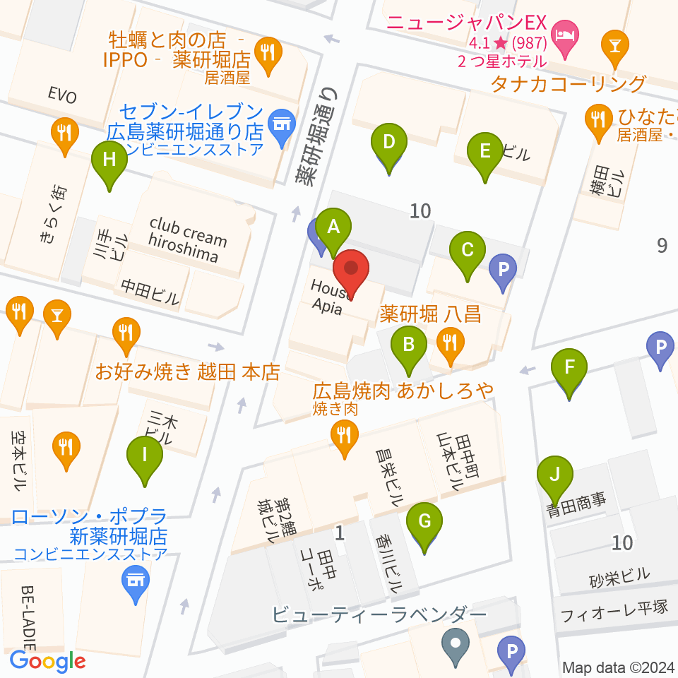 Jazz Club Bird周辺の駐車場・コインパーキング一覧地図