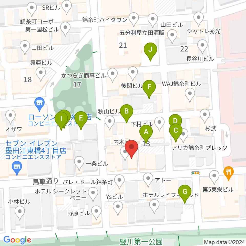 錦糸町パピーズ周辺の駐車場・コインパーキング一覧地図