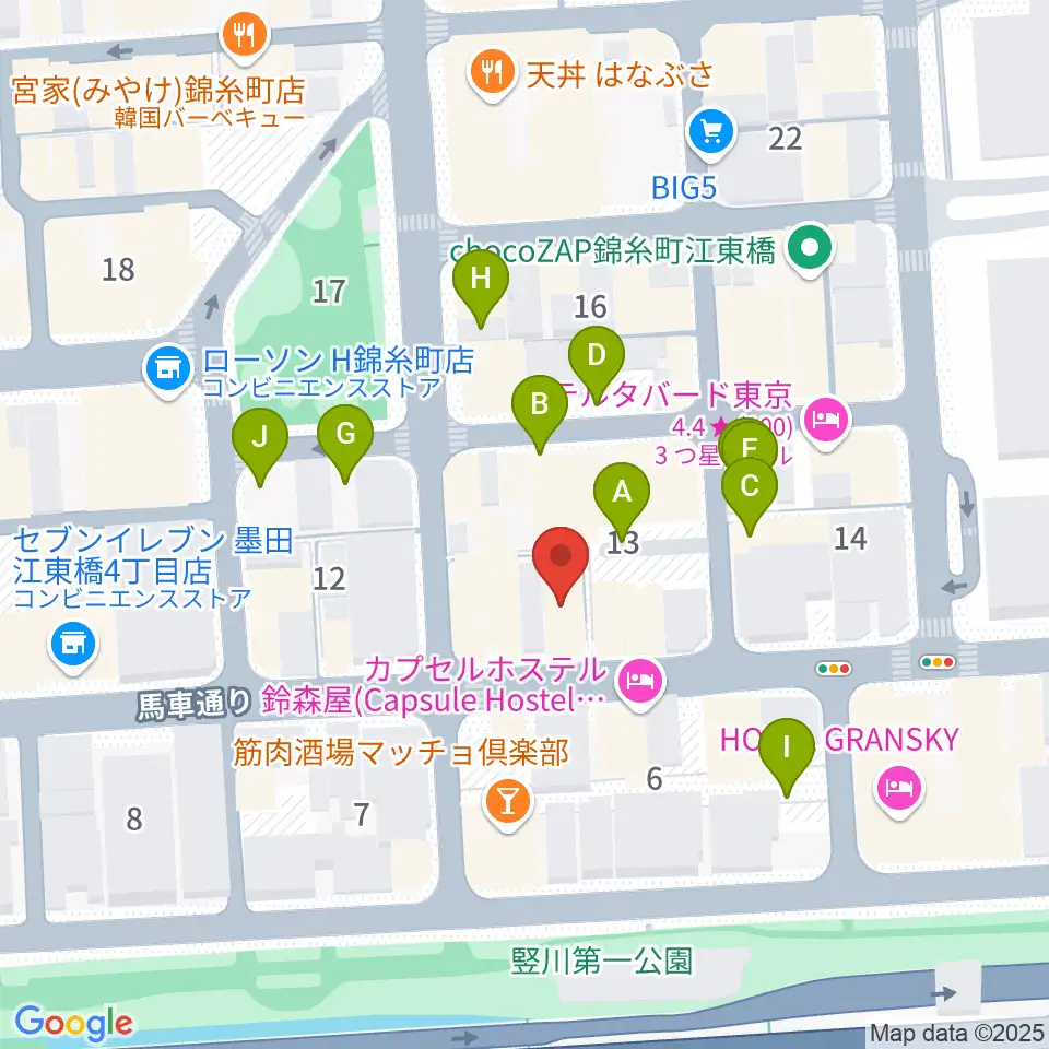 錦糸町パピーズ周辺の駐車場・コインパーキング一覧地図