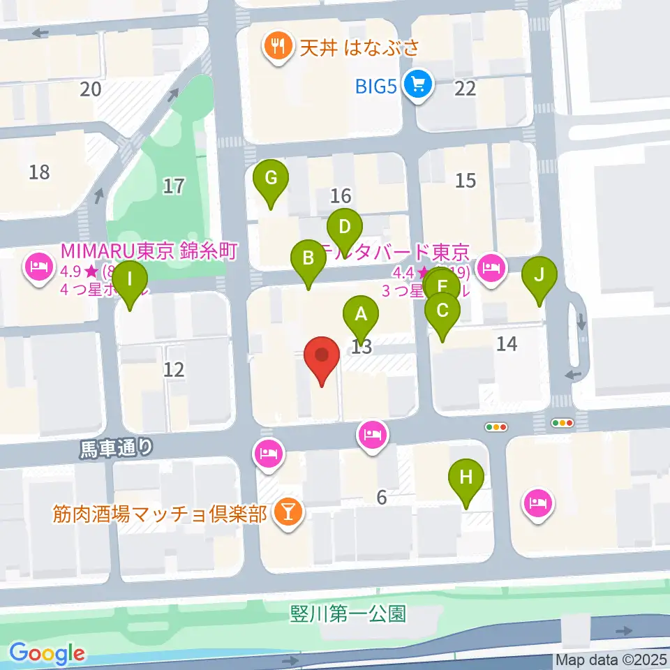 錦糸町パピーズ周辺の駐車場・コインパーキング一覧地図