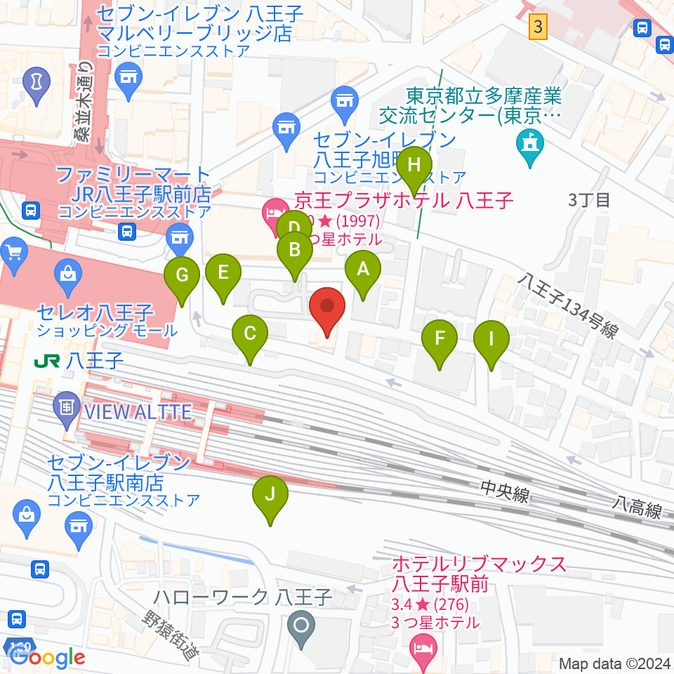 八王子音楽院JR校周辺の駐車場・コインパーキング一覧地図