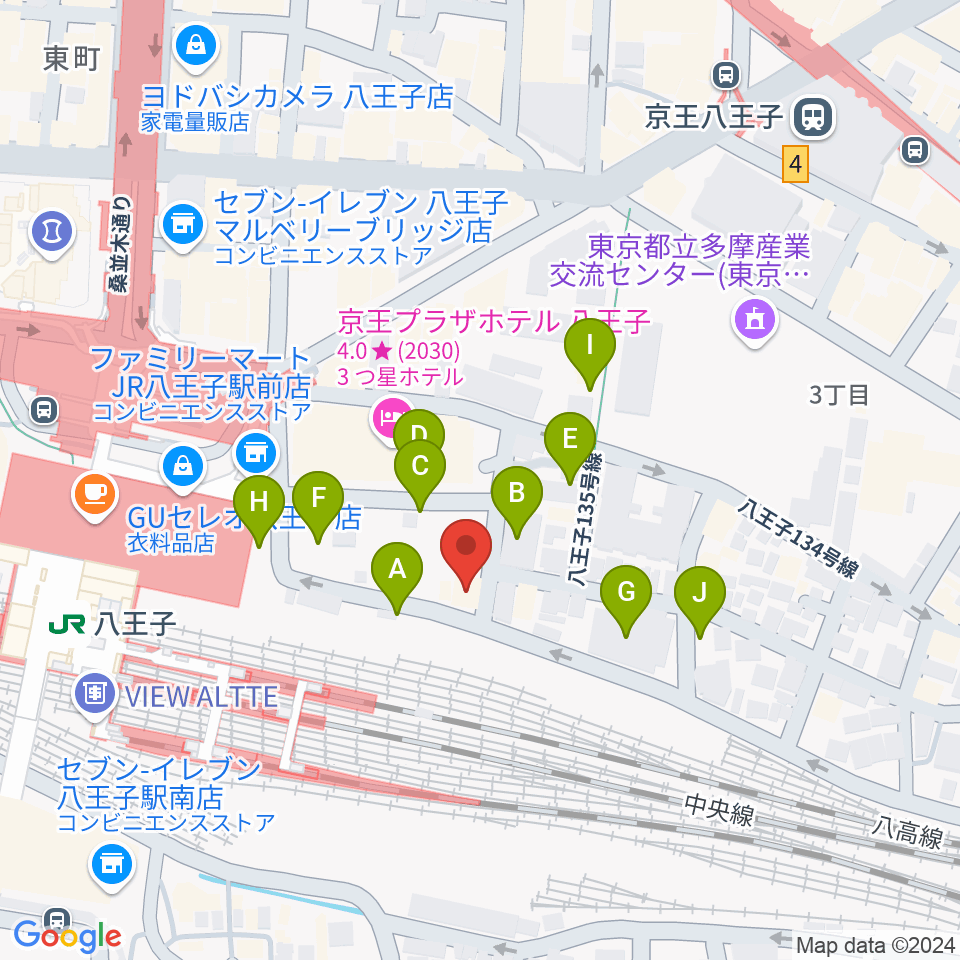 八王子音楽院JR校周辺の駐車場・コインパーキング一覧地図