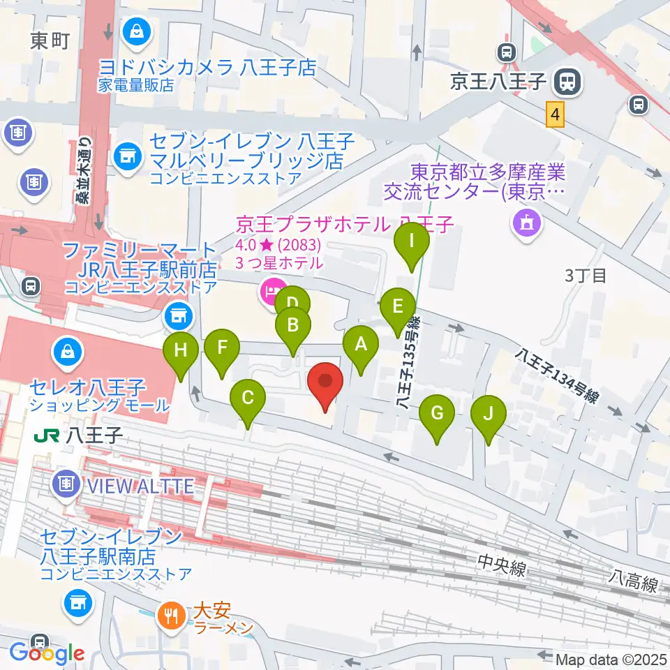 八王子音楽院JR校周辺の駐車場・コインパーキング一覧地図