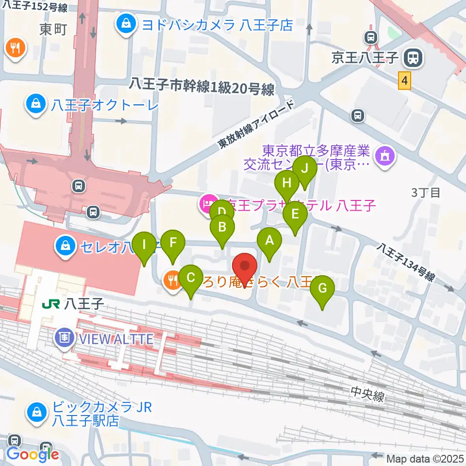 八王子音楽院JR校周辺の駐車場・コインパーキング一覧地図