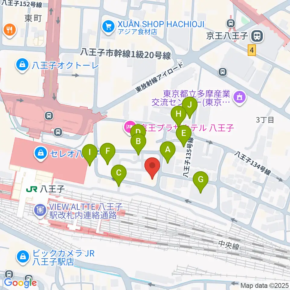 八王子音楽院JR校周辺の駐車場・コインパーキング一覧地図