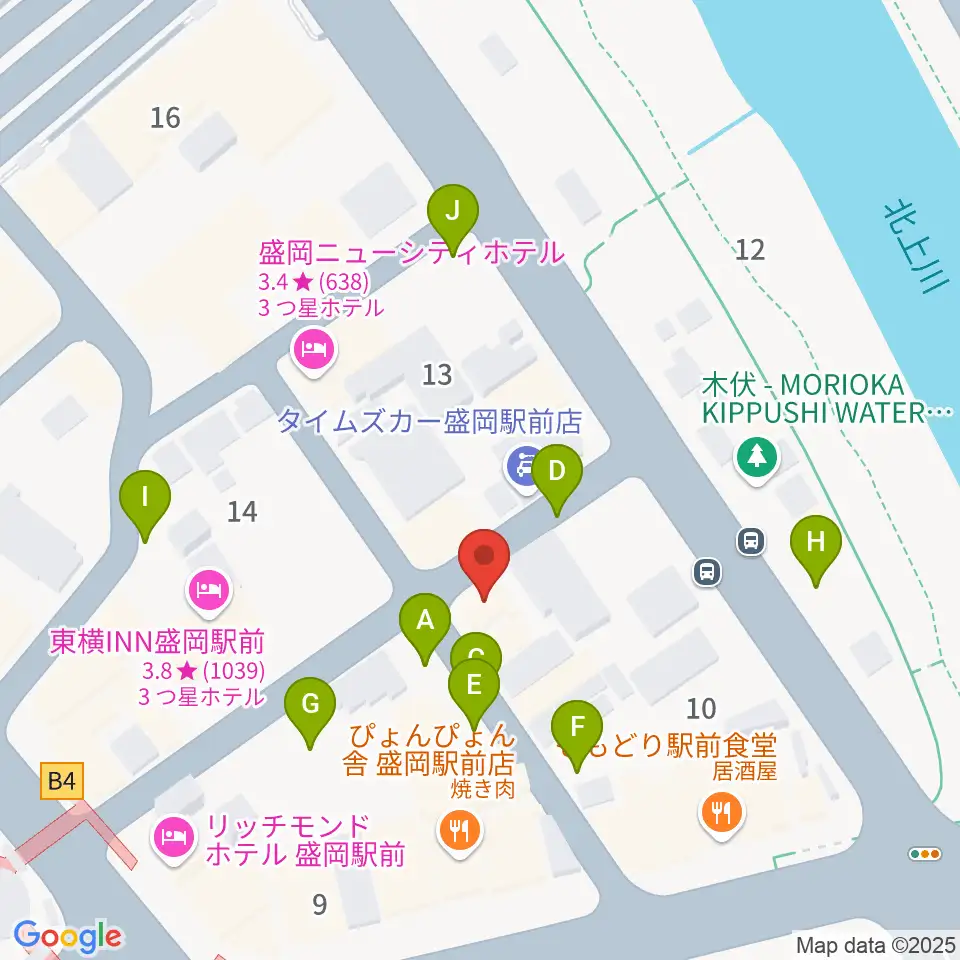 盛岡グローブ周辺の駐車場・コインパーキング一覧地図