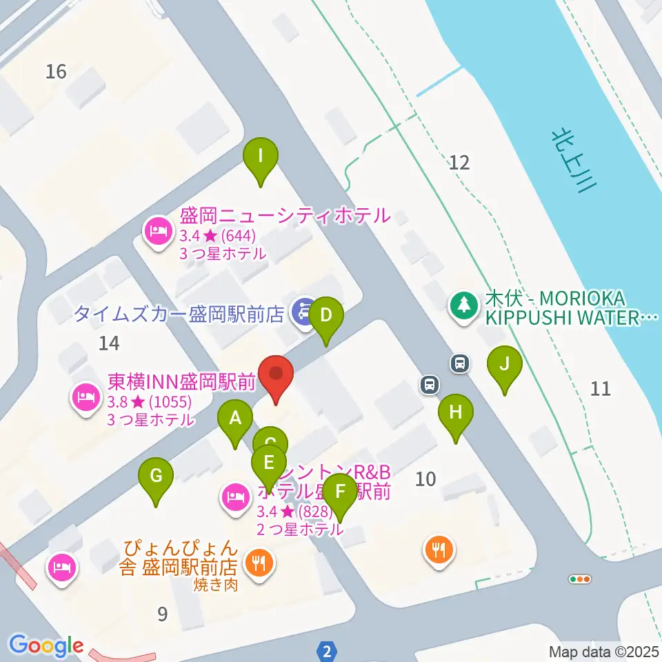 盛岡グローブ周辺の駐車場・コインパーキング一覧地図