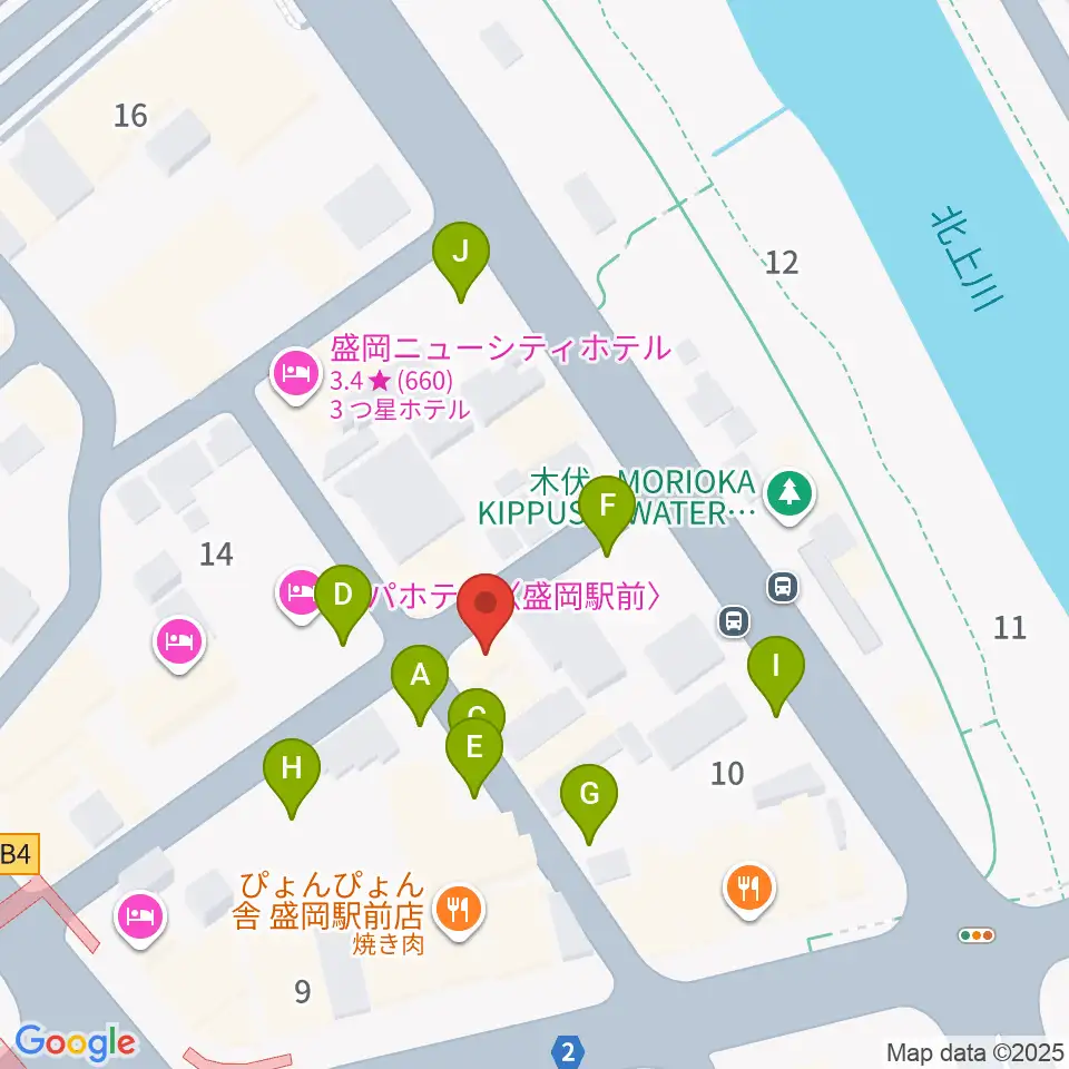 盛岡グローブ周辺の駐車場・コインパーキング一覧地図