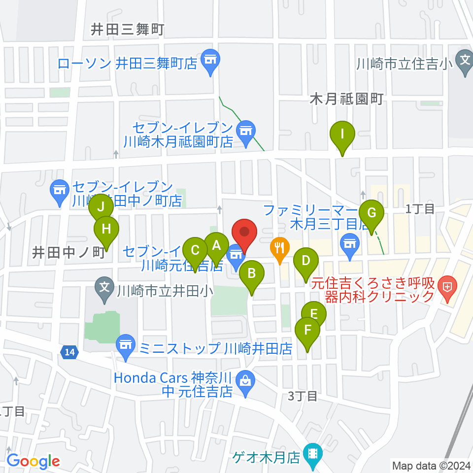 スミノ楽器店周辺の駐車場・コインパーキング一覧地図