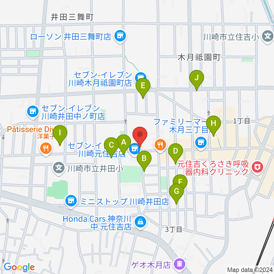 スミノ楽器店周辺の駐車場・コインパーキング一覧地図