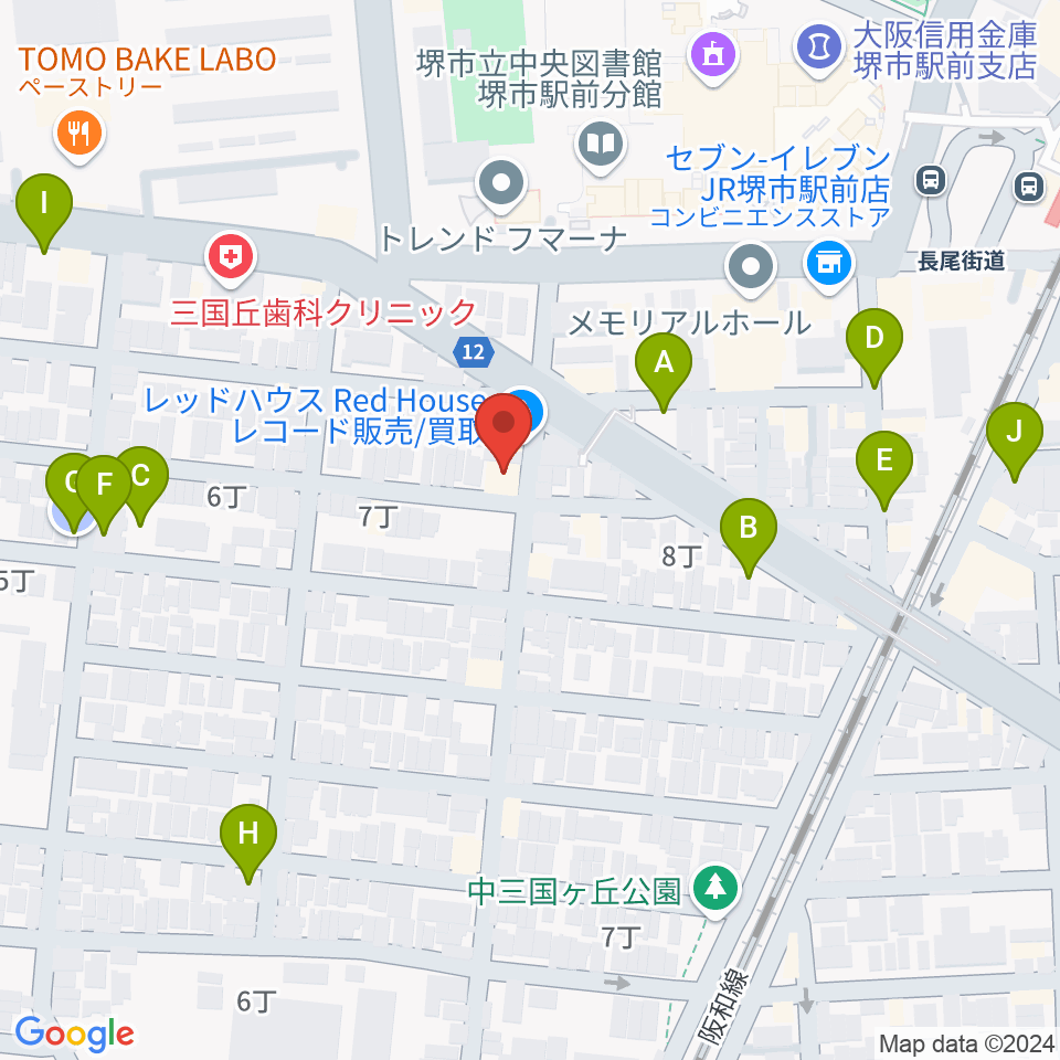 サムズ・レコード・ショップ堺店周辺の駐車場・コインパーキング一覧地図