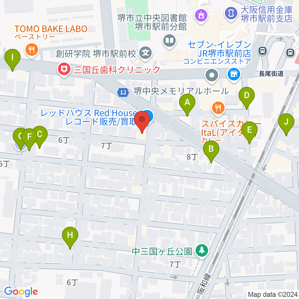 サムズ・レコード・ショップ堺店周辺の駐車場・コインパーキング一覧地図