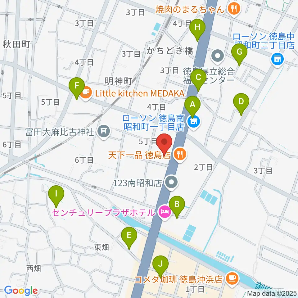 ゲオ徳島南昭和店周辺の駐車場・コインパーキング一覧地図