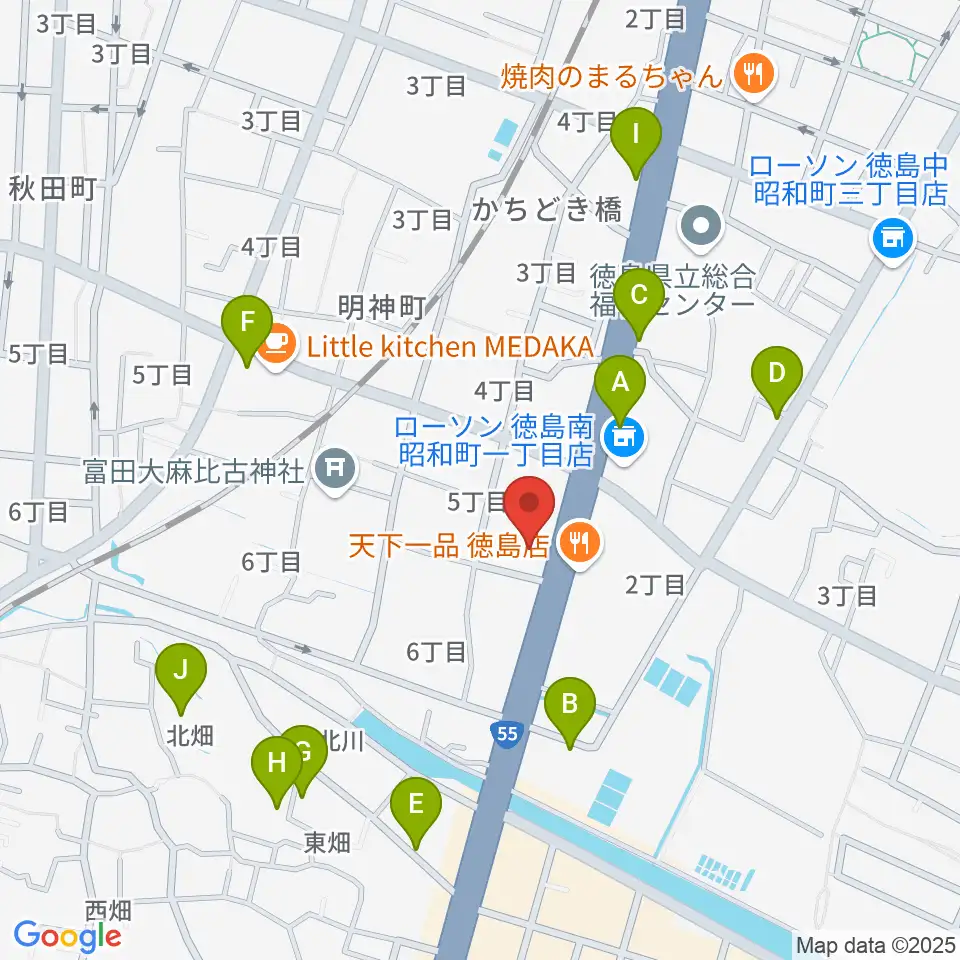 ゲオ徳島南昭和店周辺の駐車場・コインパーキング一覧地図