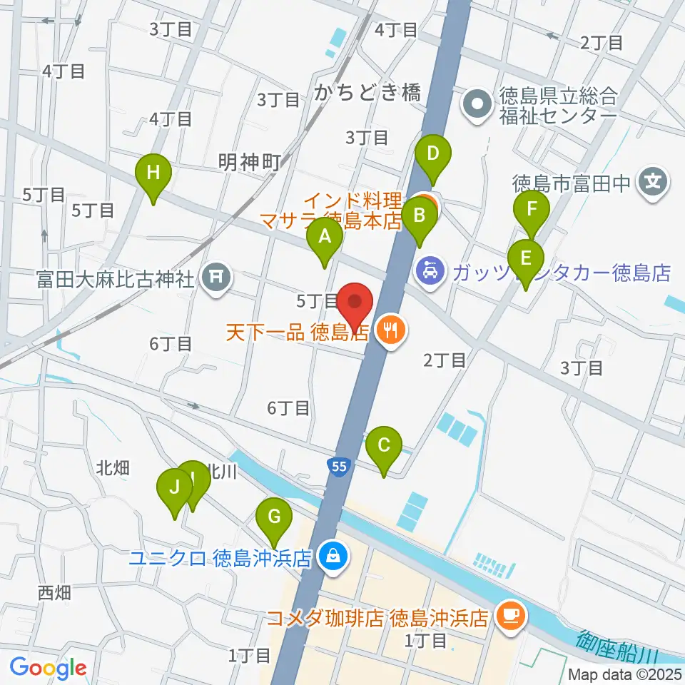 ゲオ徳島南昭和店周辺の駐車場・コインパーキング一覧地図