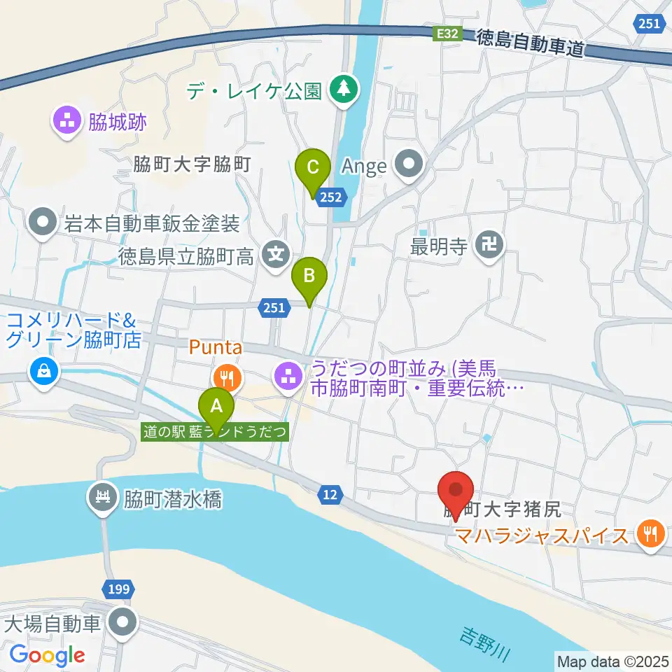 ゲオ脇町店周辺の駐車場・コインパーキング一覧地図