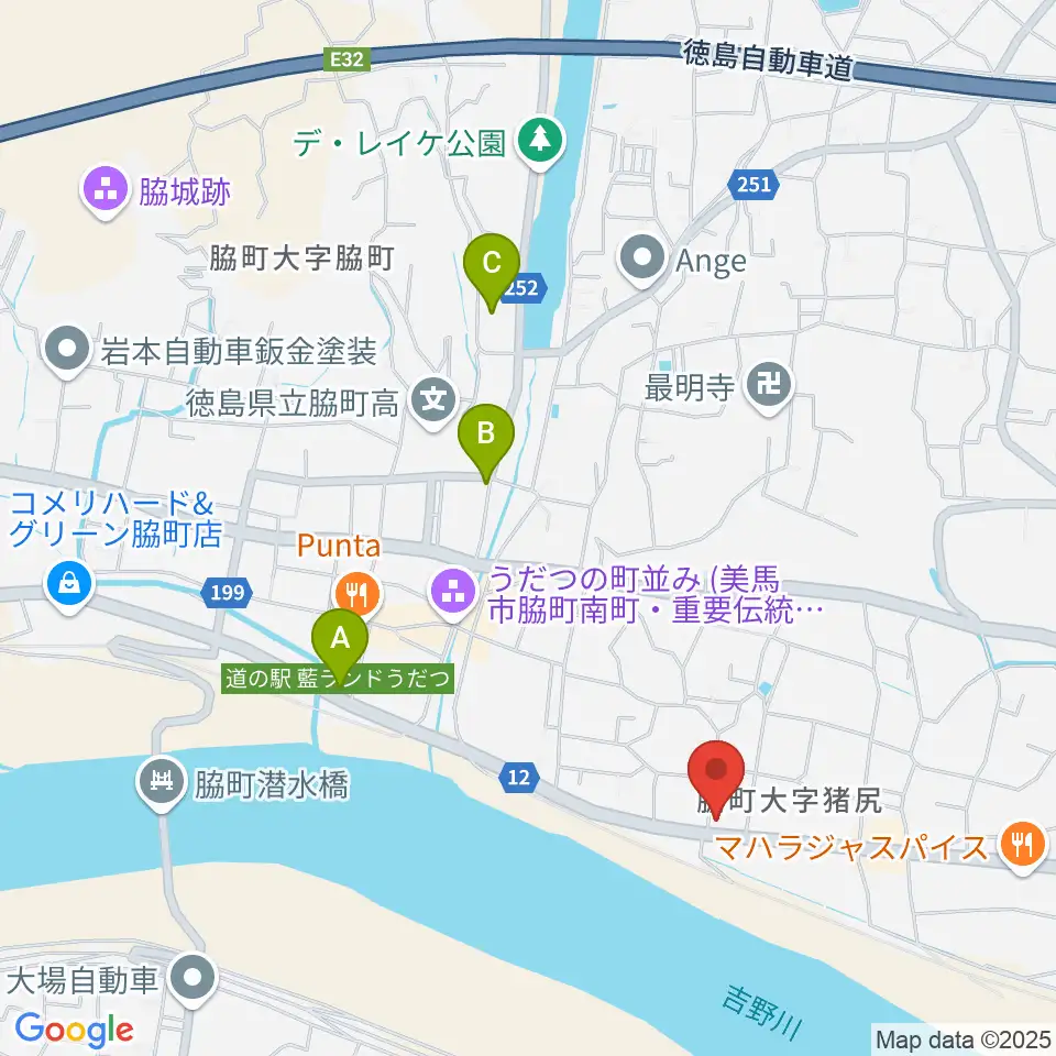 ゲオ脇町店周辺の駐車場・コインパーキング一覧地図