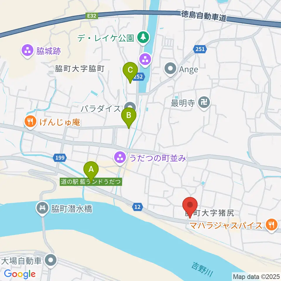 ゲオ脇町店周辺の駐車場・コインパーキング一覧地図