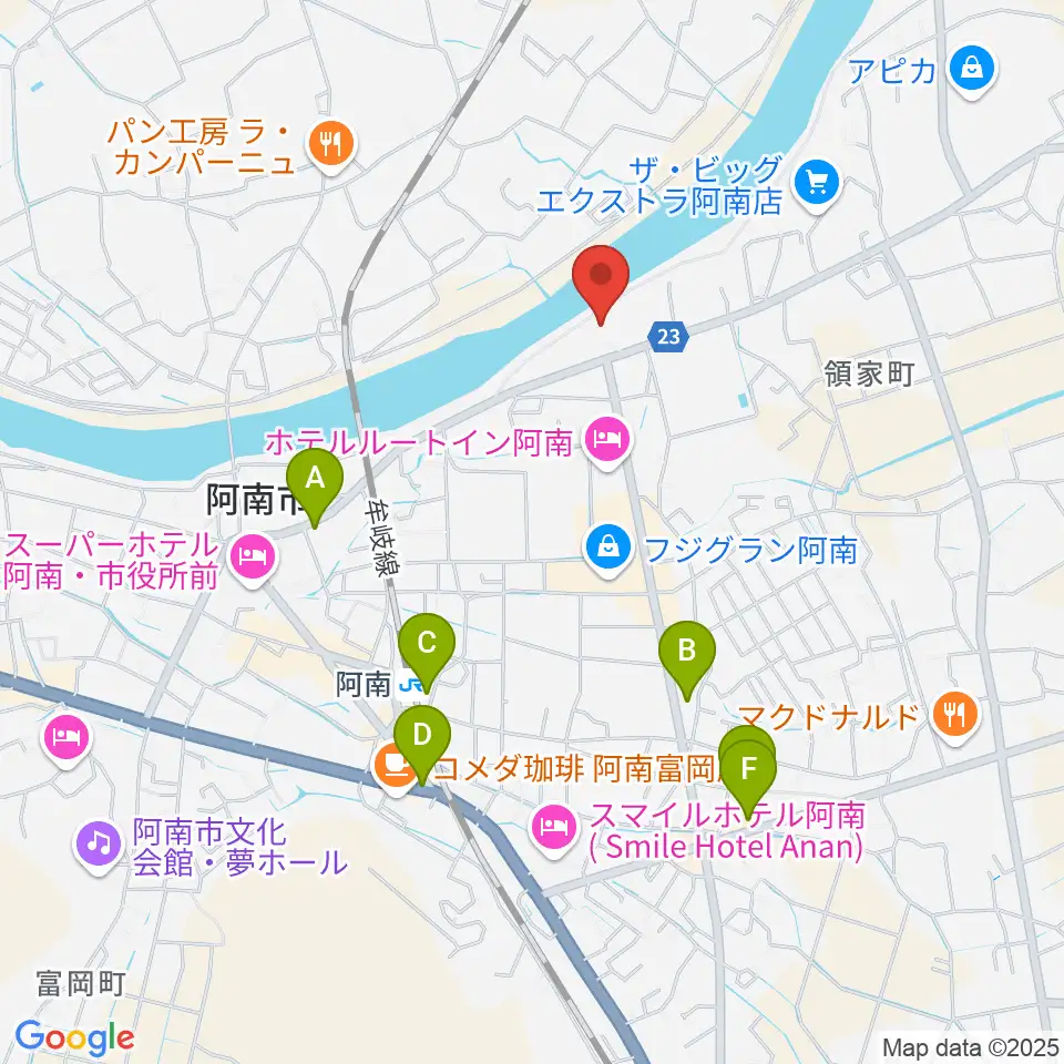 平惣ゲオ阿南センター店周辺の駐車場・コインパーキング一覧地図