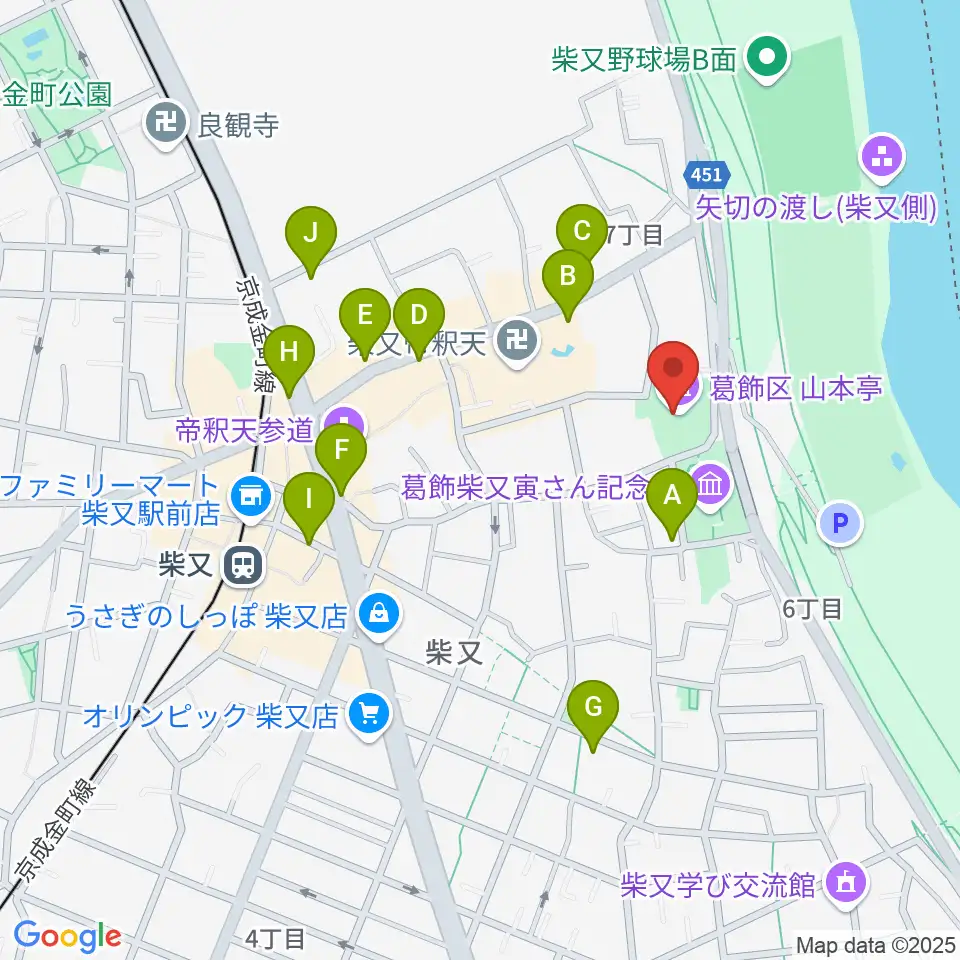 山本亭周辺の駐車場・コインパーキング一覧地図