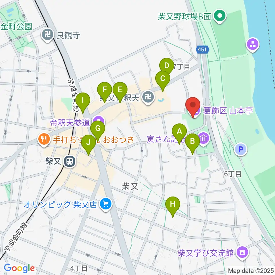 山本亭周辺の駐車場・コインパーキング一覧地図