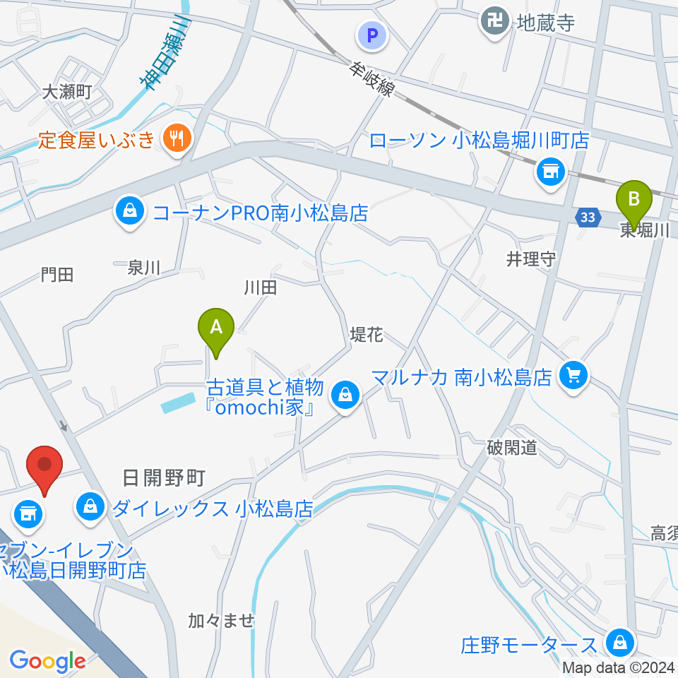 平惣ゲオ小松島店周辺の駐車場・コインパーキング一覧地図