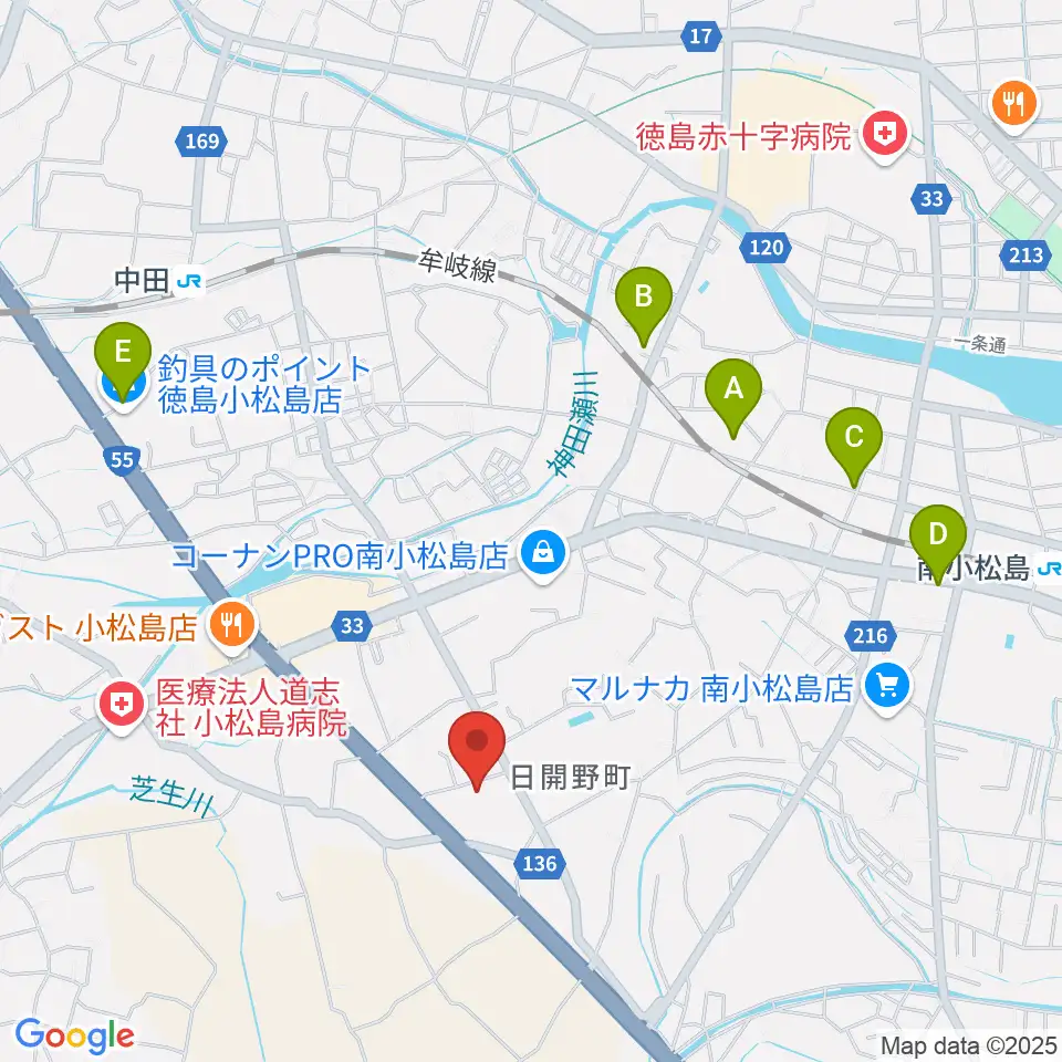 平惣ゲオ小松島店周辺の駐車場・コインパーキング一覧地図