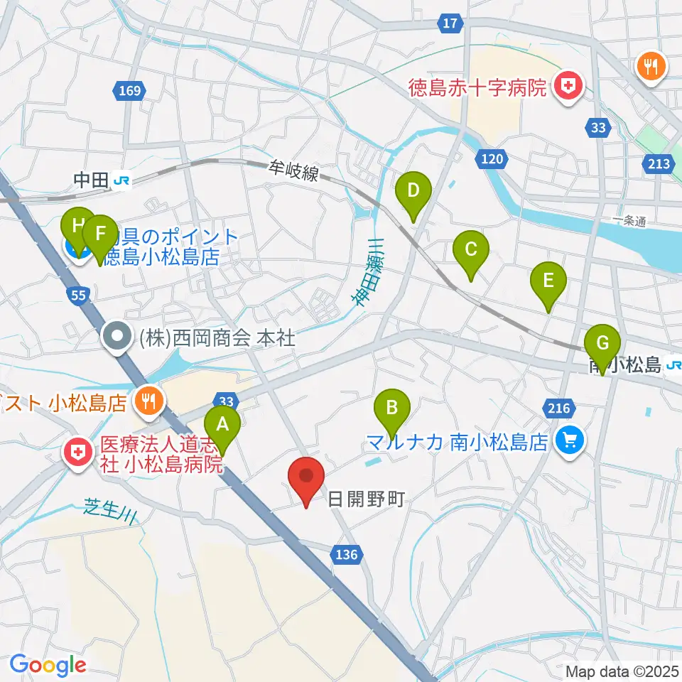 平惣ゲオ小松島店周辺の駐車場・コインパーキング一覧地図
