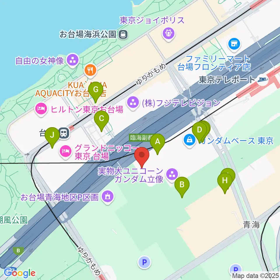 TOWERminiダイバーシティ東京 プラザ店周辺の駐車場・コインパーキング一覧地図
