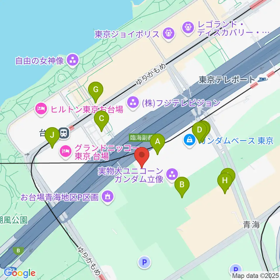 TOWERminiダイバーシティ東京 プラザ店周辺の駐車場・コインパーキング一覧地図