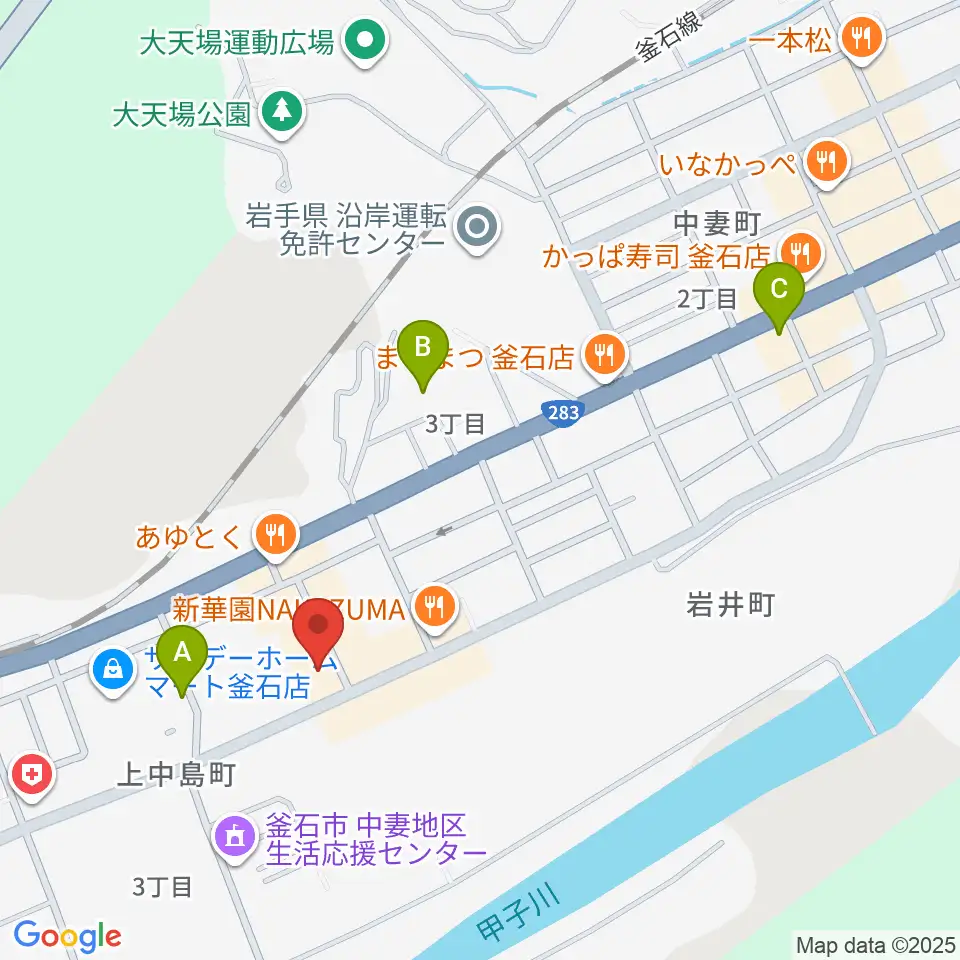 ゲオ釜石店周辺の駐車場・コインパーキング一覧地図