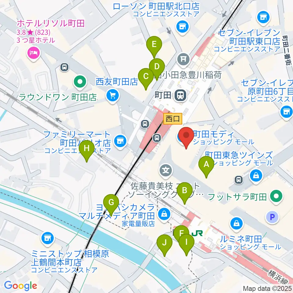 タワーレコード町田店周辺の駐車場・コインパーキング一覧地図