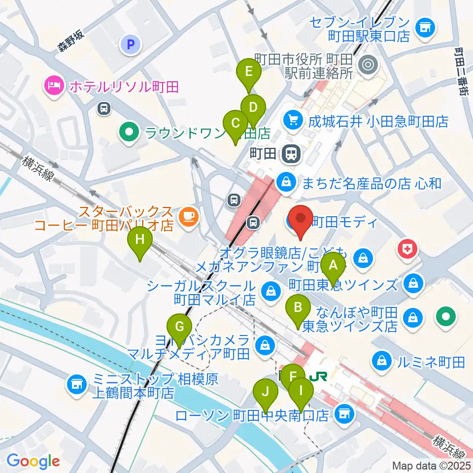 タワーレコード町田店周辺の駐車場・コインパーキング一覧地図