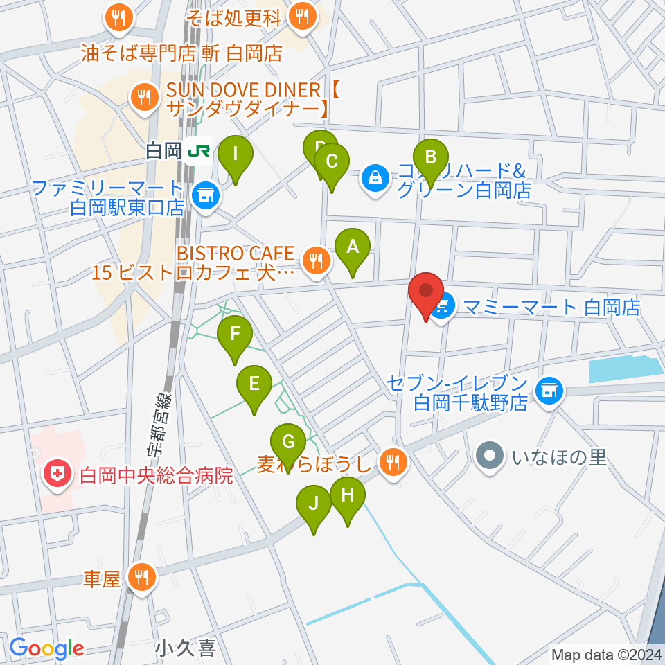 昭和楽器 白岡センター周辺の駐車場・コインパーキング一覧地図