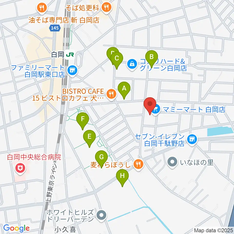 昭和楽器 白岡センター周辺の駐車場・コインパーキング一覧地図