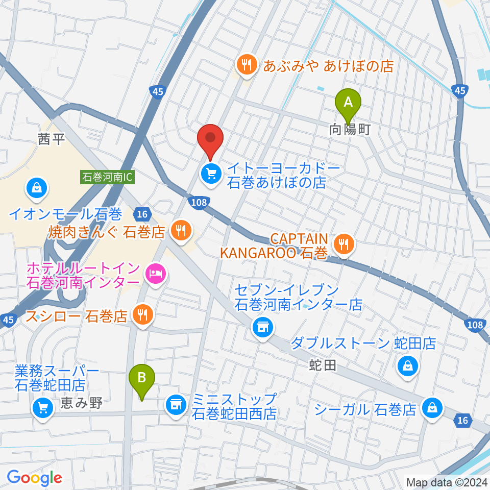 TSUTAYA あけぼの店周辺の駐車場・コインパーキング一覧地図