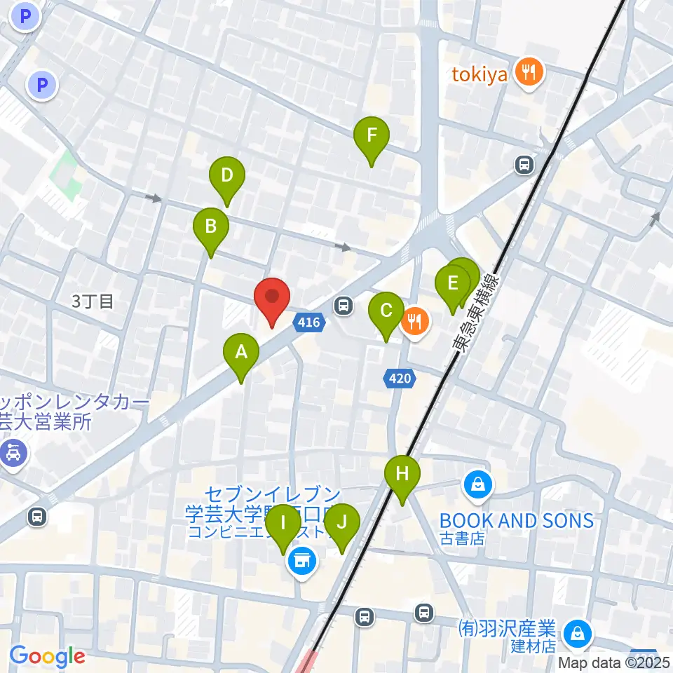学芸大学メイプルハウス周辺の駐車場・コインパーキング一覧地図