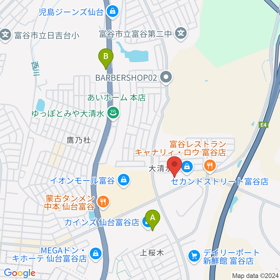 TSUTAYA 富谷大清水店周辺の駐車場・コインパーキング一覧地図