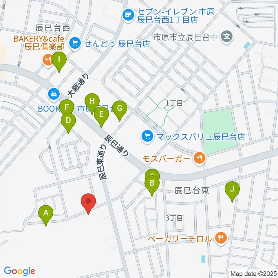 ブリージン・ミュージック音楽教室周辺の駐車場・コインパーキング一覧地図