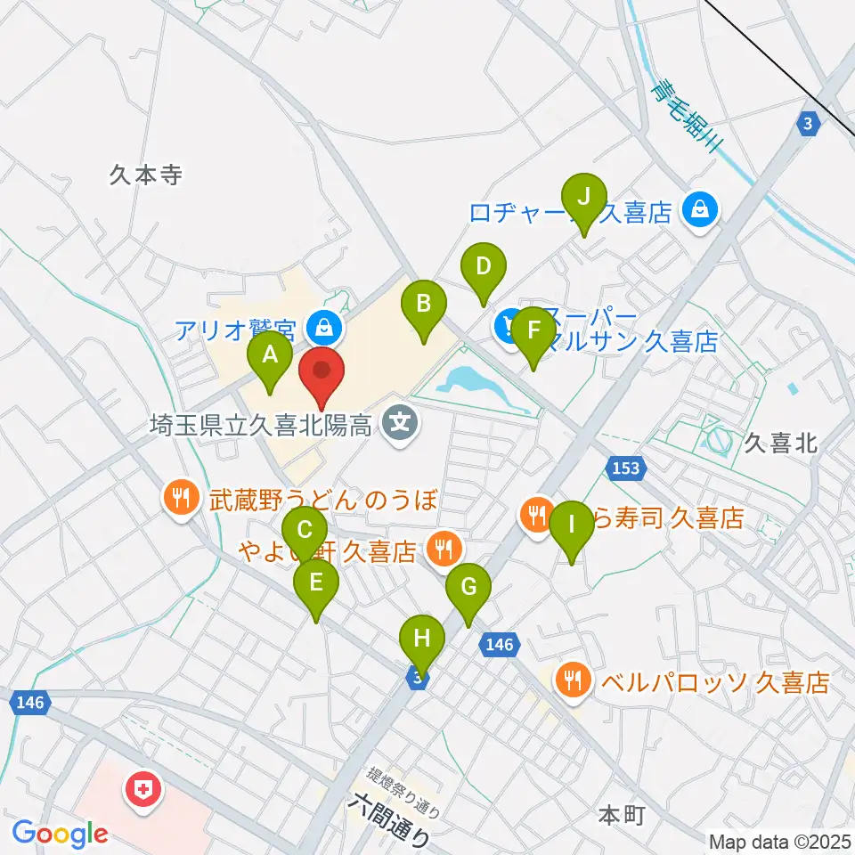 タワーレコード アリオ鷲宮店周辺の駐車場・コインパーキング一覧地図