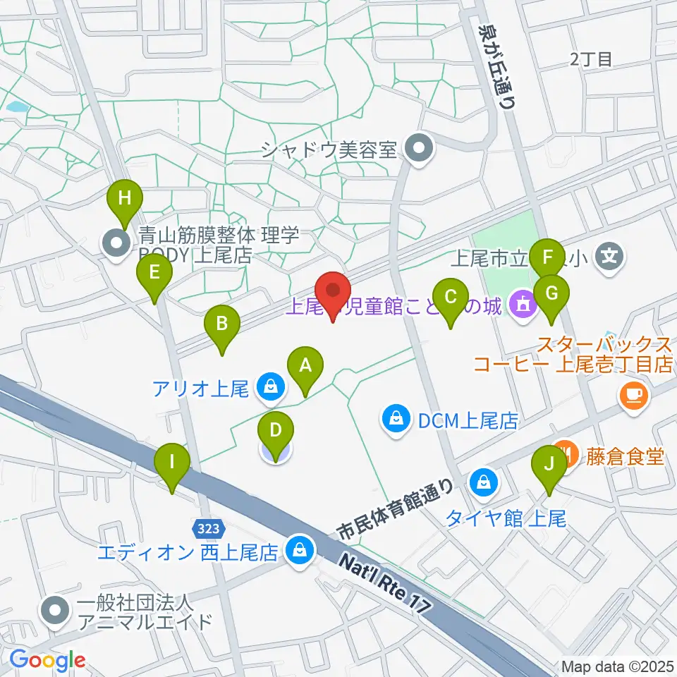 タワーレコード アリオ上尾店周辺の駐車場・コインパーキング一覧地図