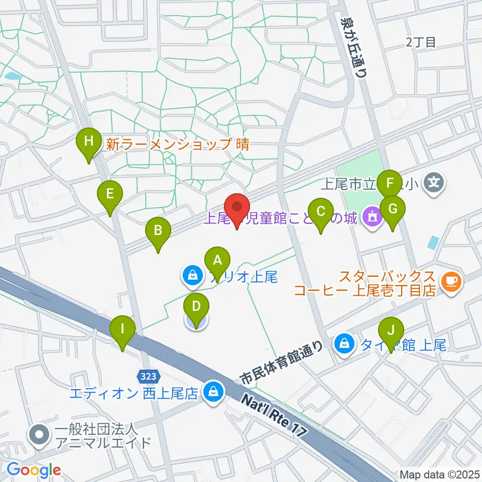 タワーレコード アリオ上尾店周辺の駐車場・コインパーキング一覧地図