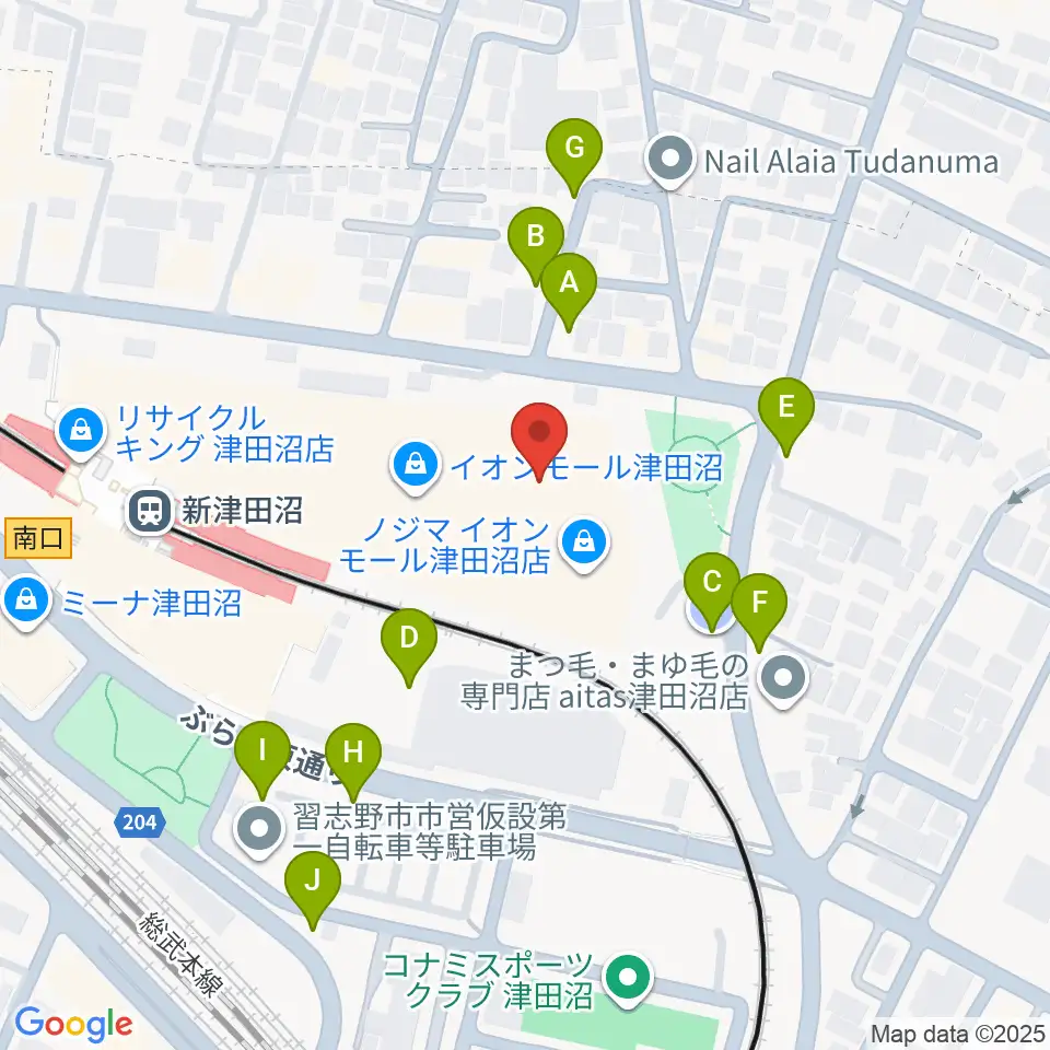タワーレコード 津田沼店周辺の駐車場・コインパーキング一覧地図