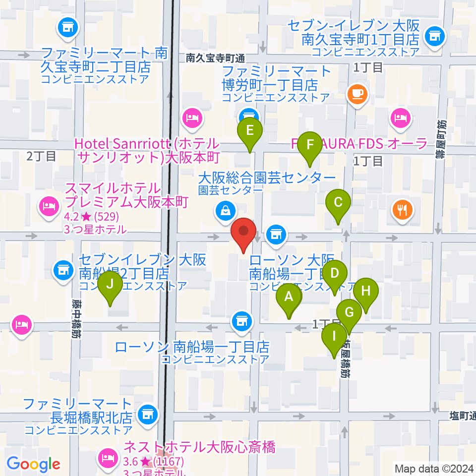 南船場CELL周辺の駐車場・コインパーキング一覧地図