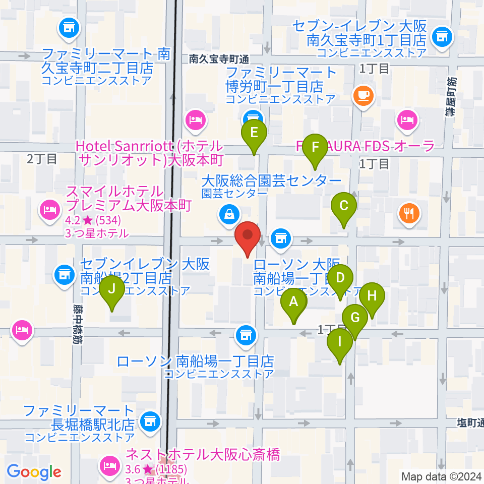 南船場CELL周辺の駐車場・コインパーキング一覧地図