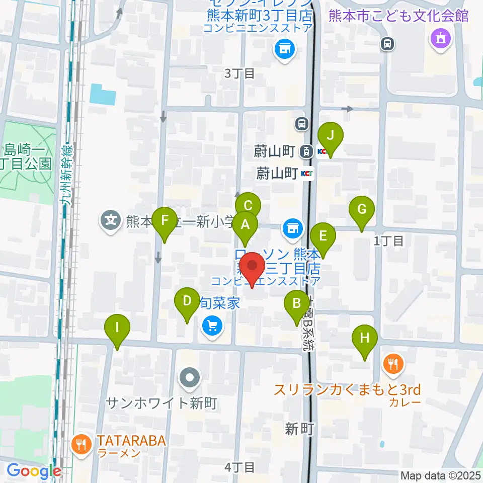 劉福君 九州二胡教室周辺の駐車場・コインパーキング一覧地図